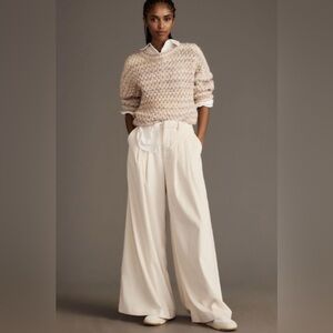 Anthropologie Maeve The Avery Pleated Wide Leg Trousers
